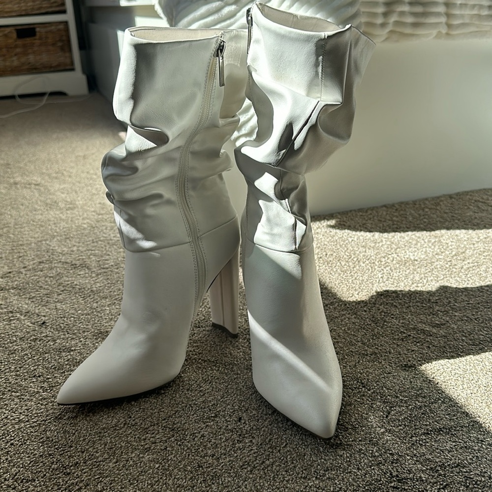 Justfab, white booties